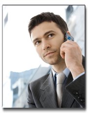 Businessman on cell phone