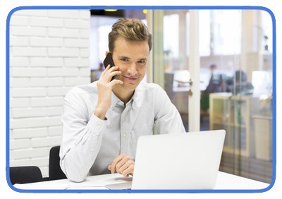 Businessman 8 Blue Frame